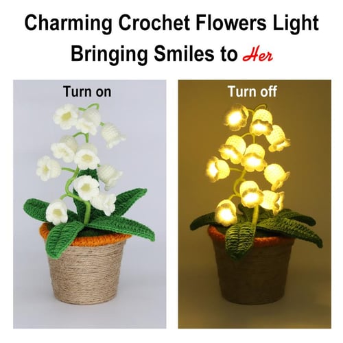 🎁49%OFF🔥Crochet Handmade Lily Potted Plant Light Lamp
