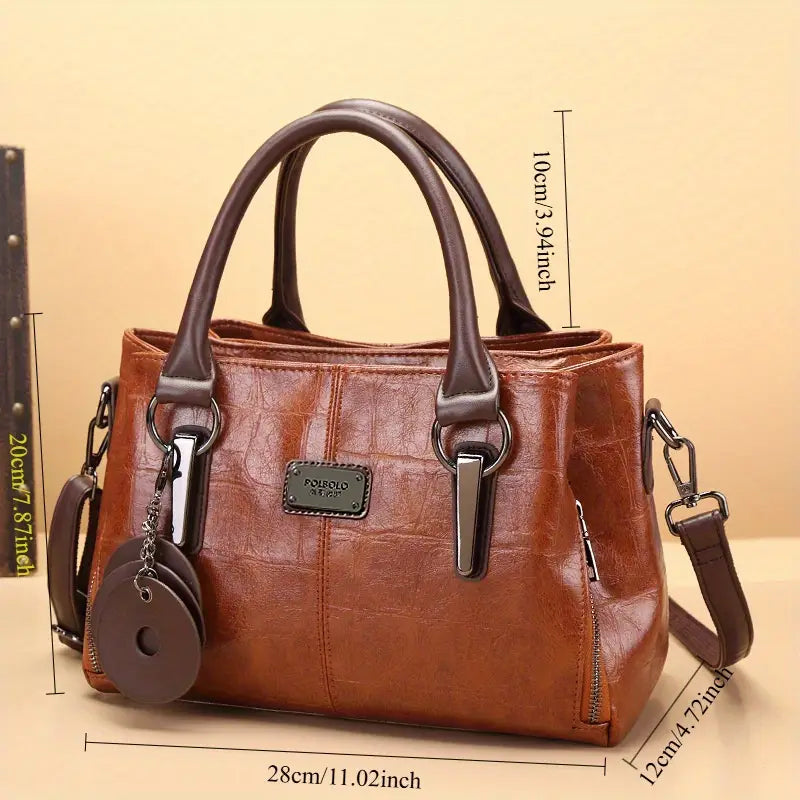 Women’S Stylish Vintage Boston Bag – Spacious Multi-Layer Handbag