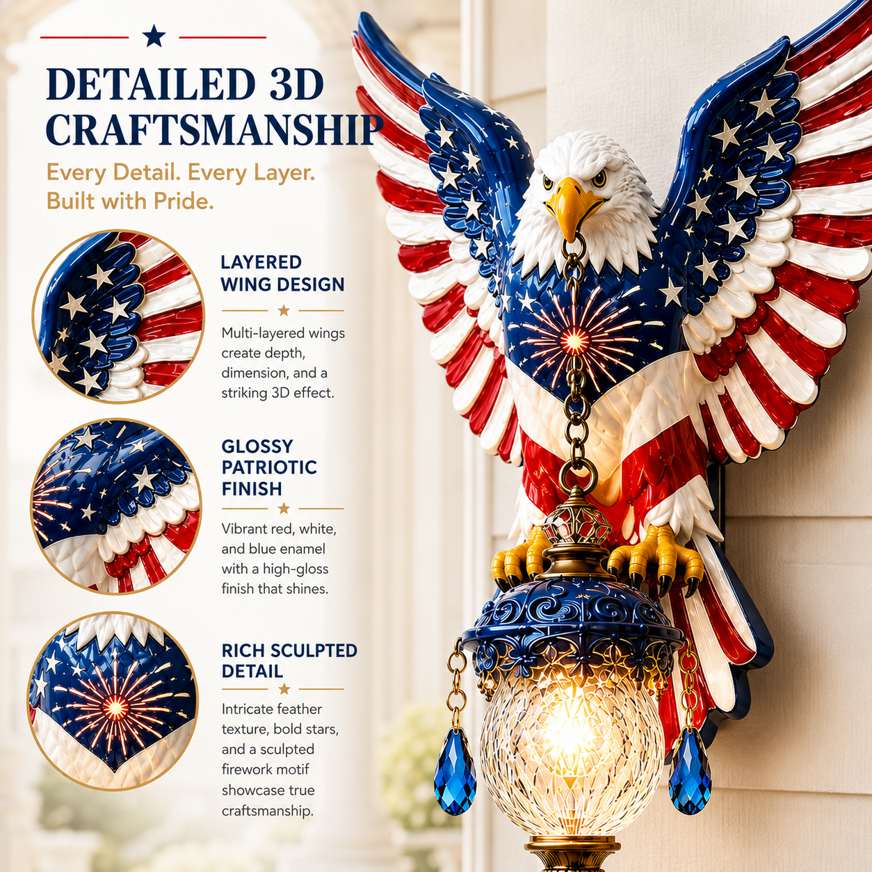 Eagle Crystal Wall Lamp