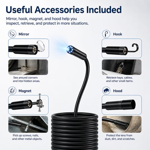 16.4ft Endoscope Camera with Light for iPhone and Android