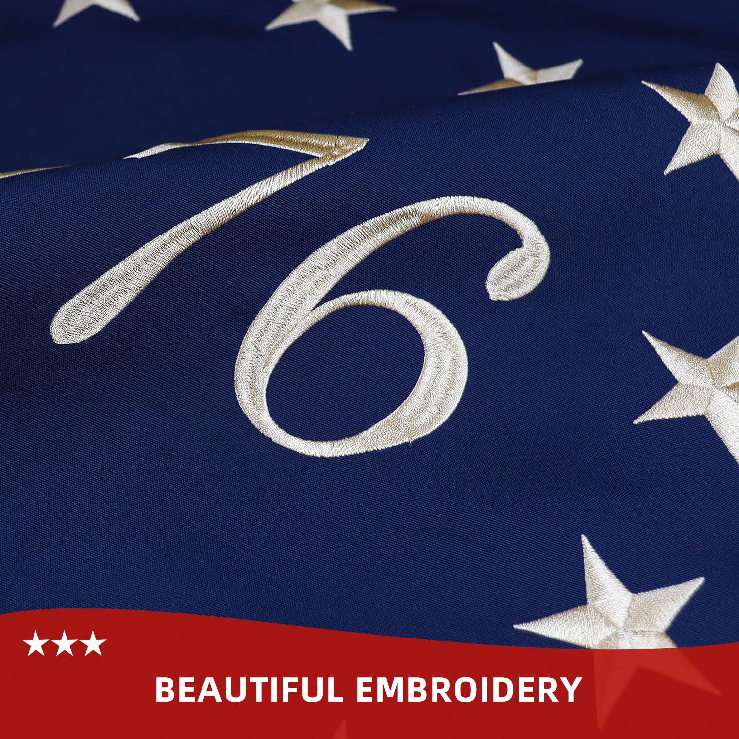 13 Star Embroidery 210D Polyester 1776 American Flag