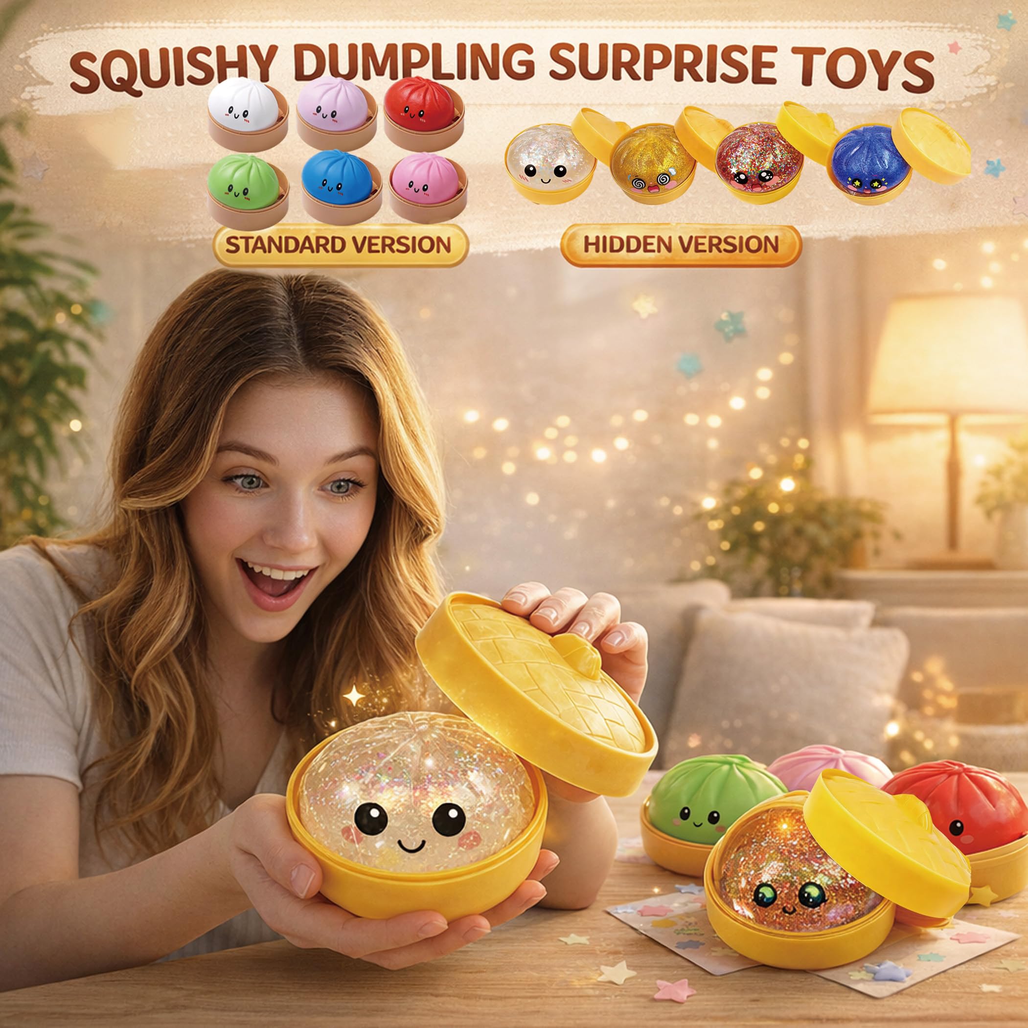 Dumpling Squishies, Glitter Dumpling Mystery Box