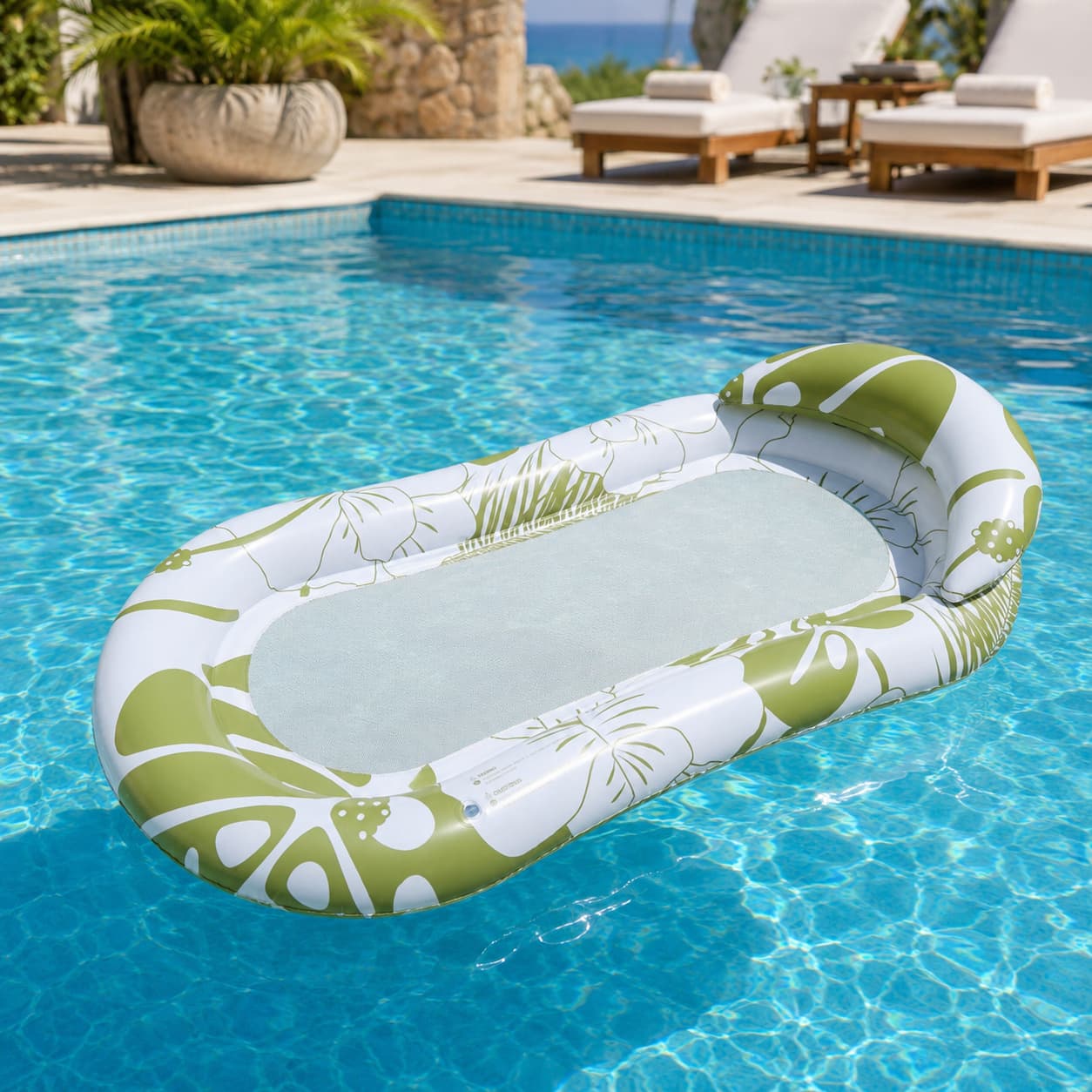 Inflatable Pool Float Adult With Headrest