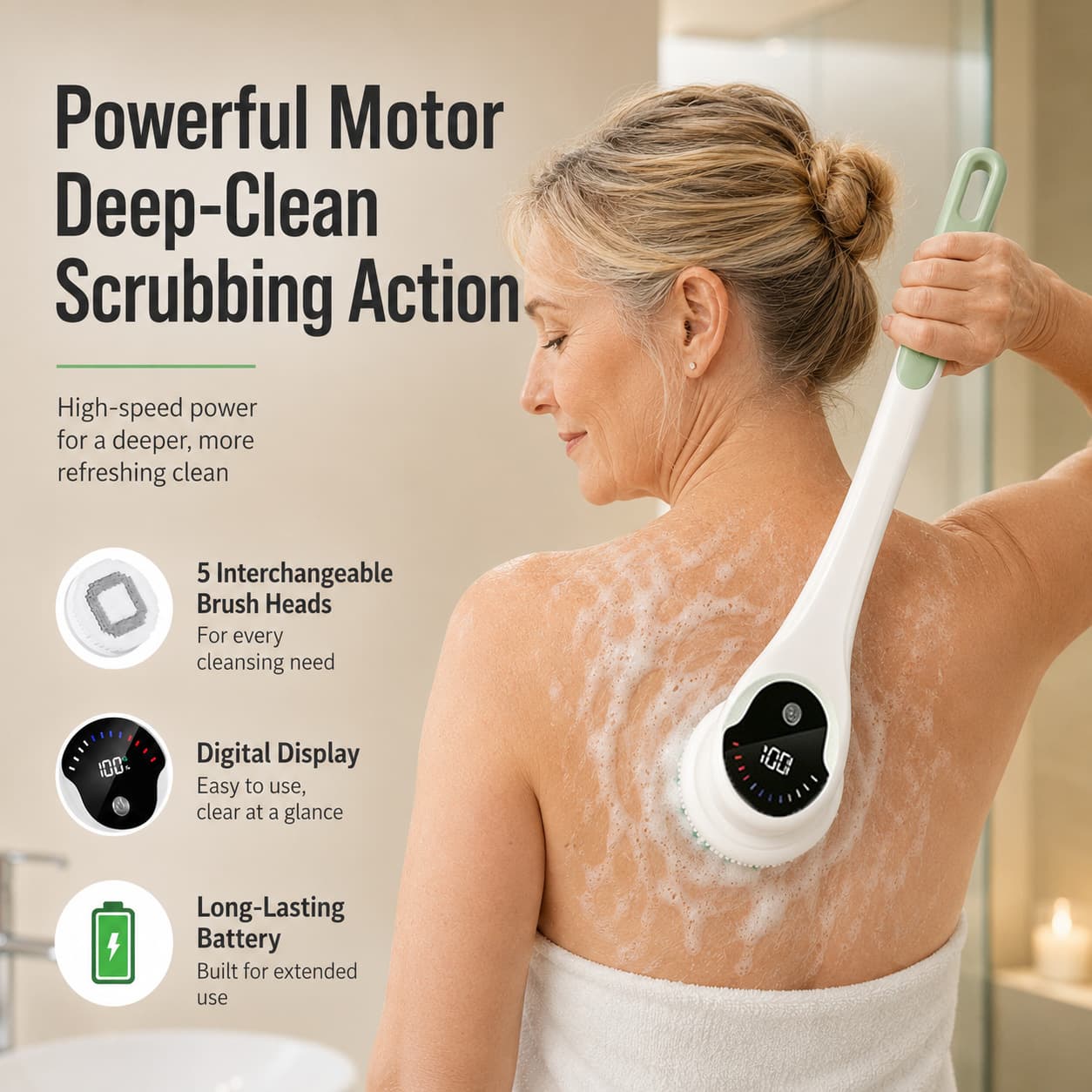 🚿Multi-Functional Electric Spin Bath Brush