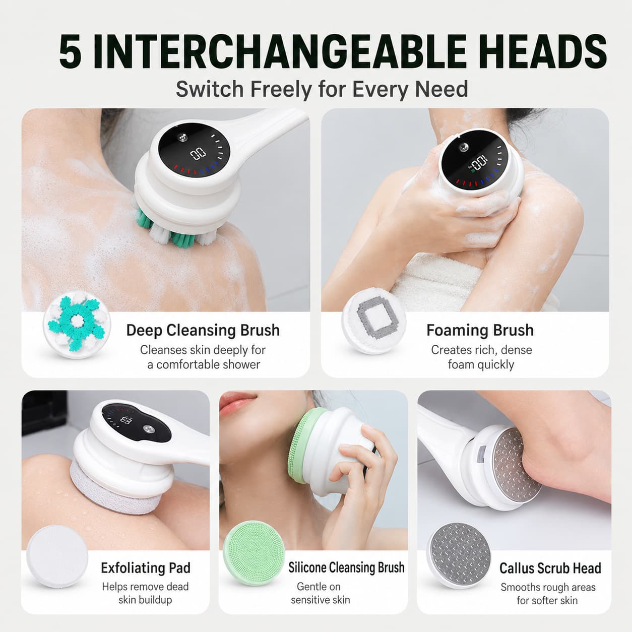 🚿Multi-Functional Electric Spin Bath Brush