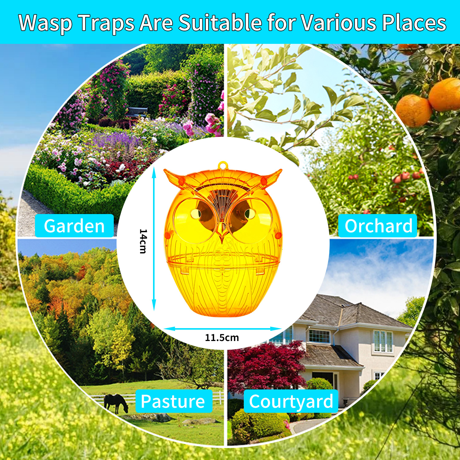 🦉⚡ 2 Pack Solar Owl Wasp Trap – Nature’s Guardian Meets High-Tech Pest Control! 🌞🐝