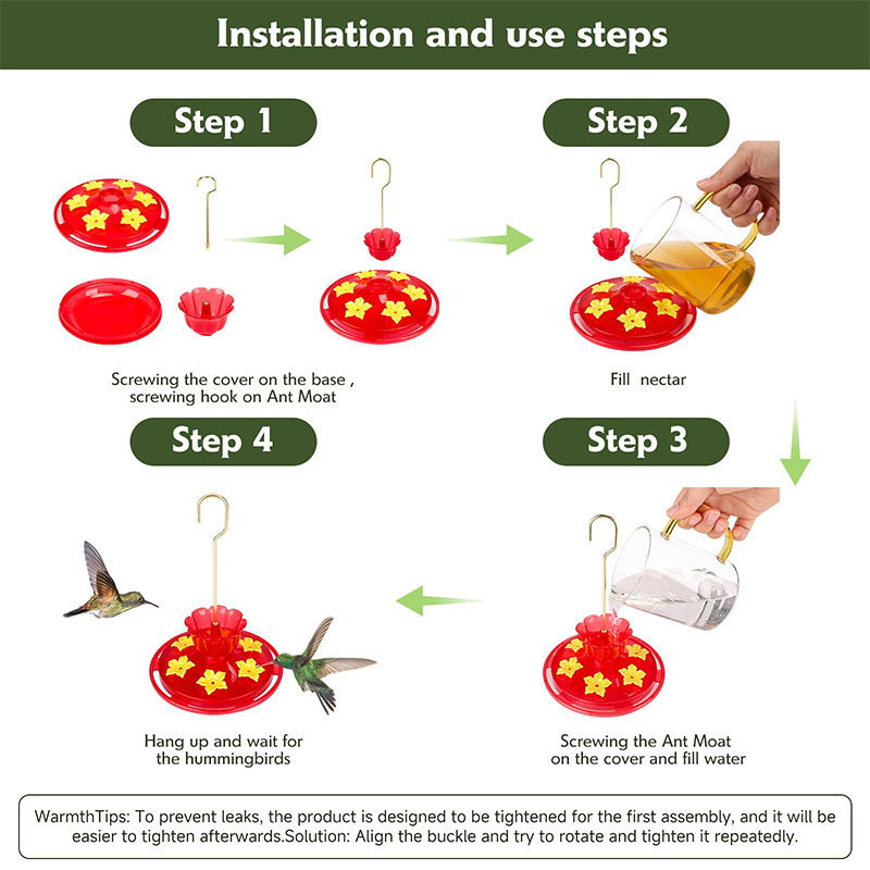 🐦✨ Leak-Proof Hummingbird Feeder – Sip, Snap & Smile with Effortless Joy! 🌺🔍