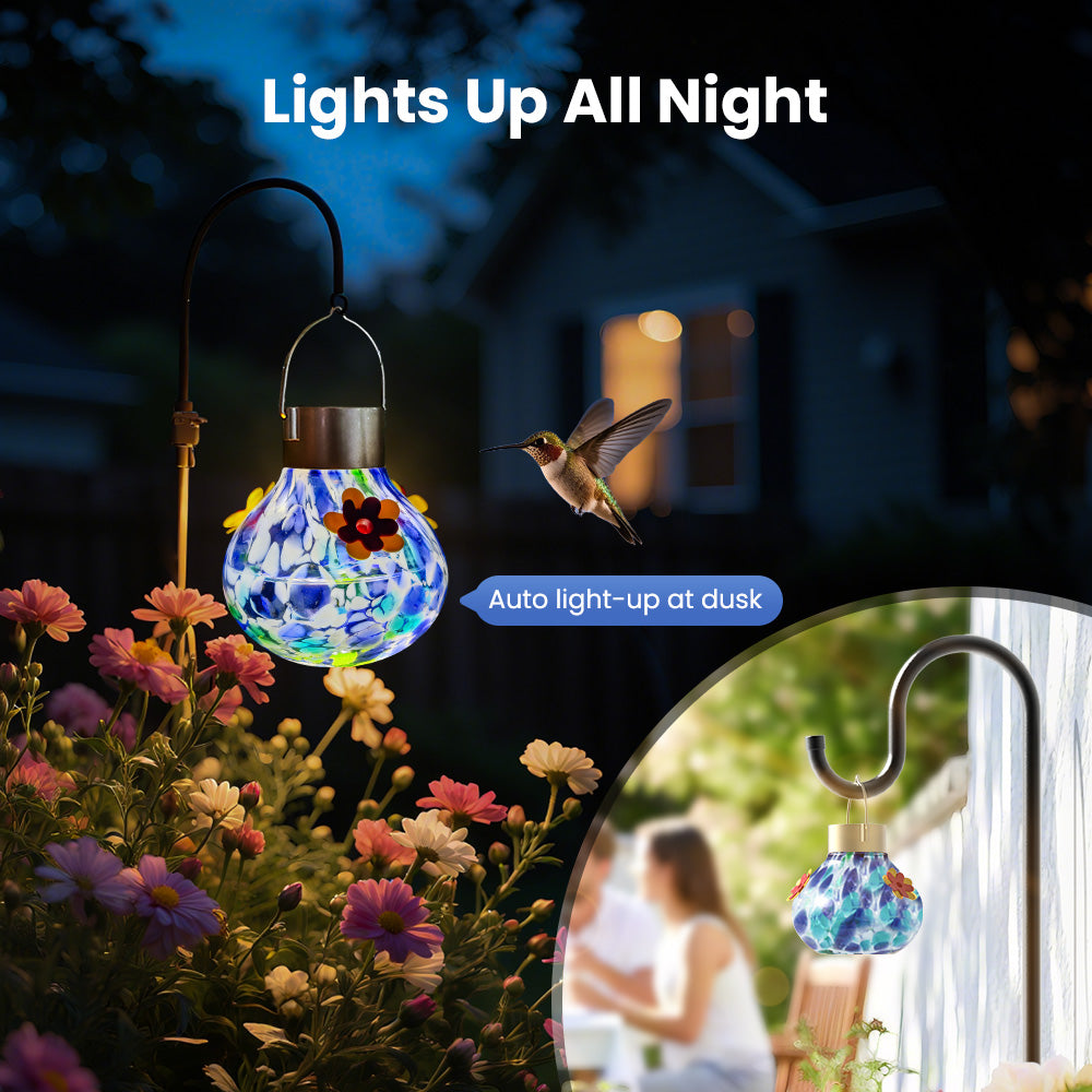 Solar Hummingbird Feeder with Light