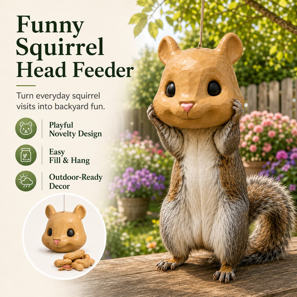 🐿️Funny Squirrel Head Feeder
