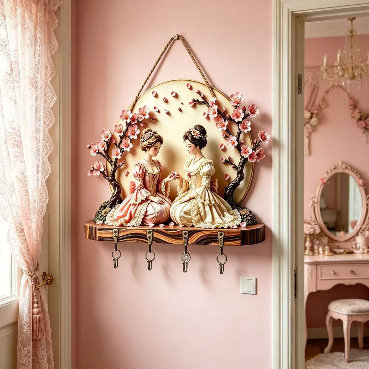 🏡 Decorative Wall Key Holder Shelf