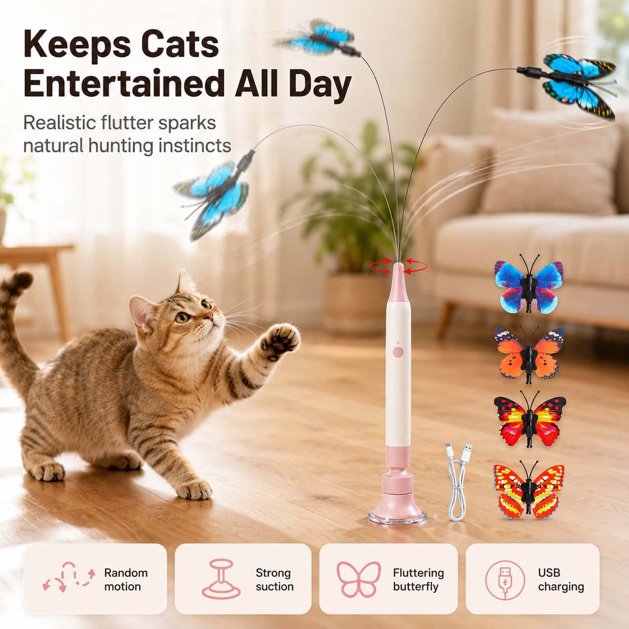 🐾Automatic Butterfly Cat Toy