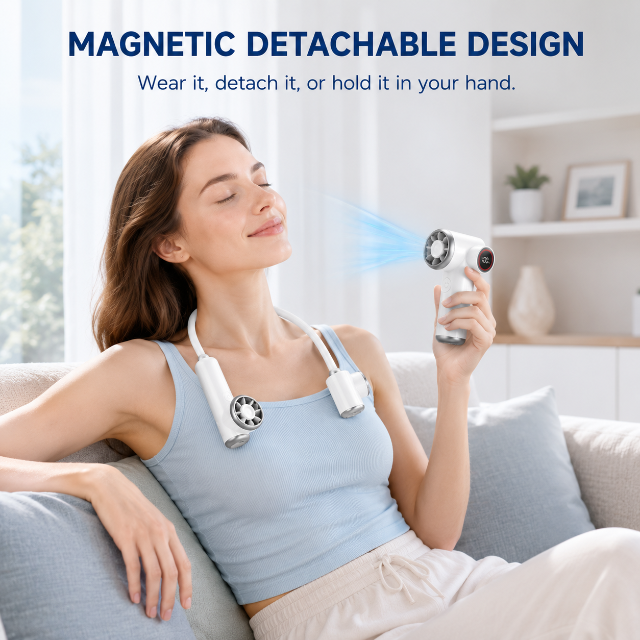 Magnetic Detachable Portable Neck Fan