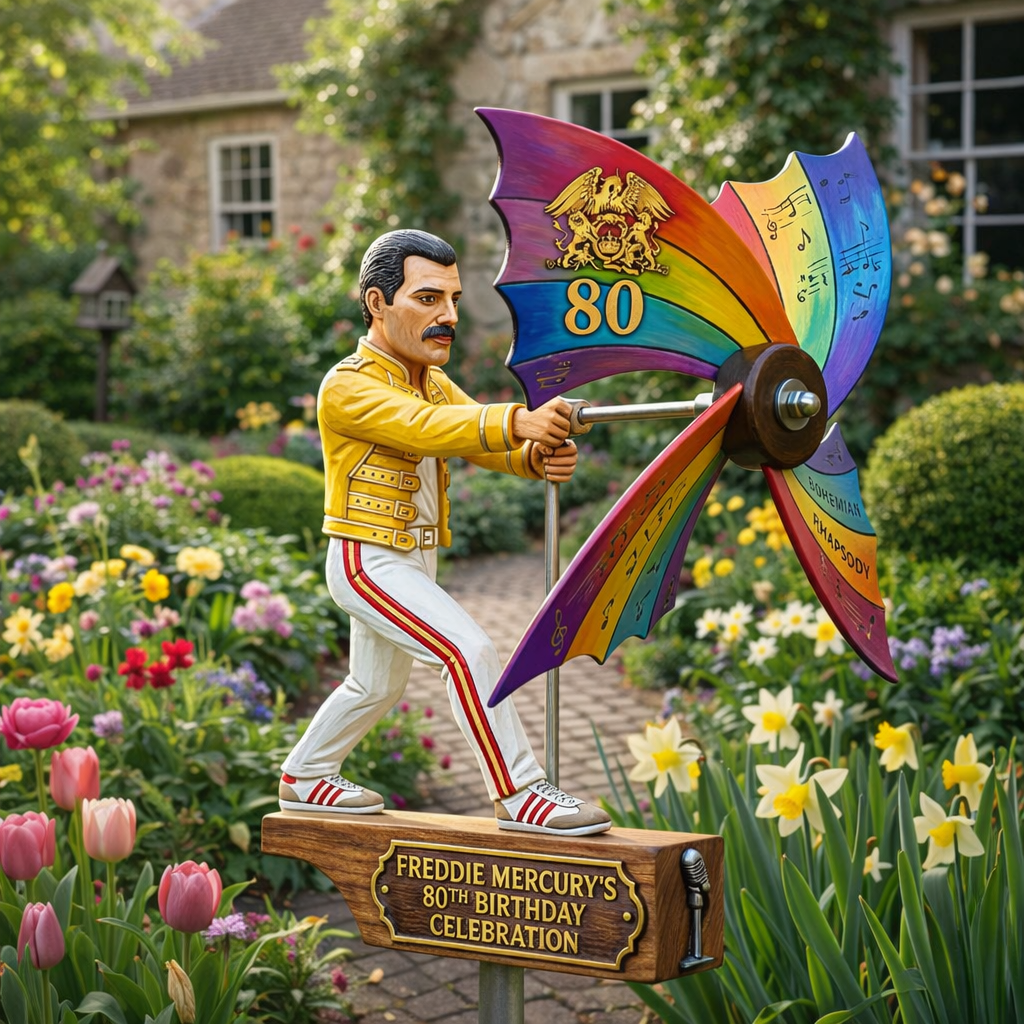 🎤Frddie Mercury 80th Birthday Celebration Garden Spinner