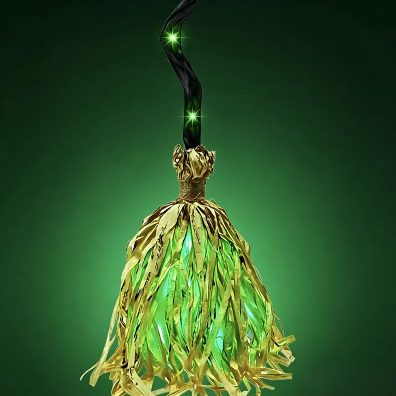 🧙‍♀️ Animated Halloween Witch Broom Decoration