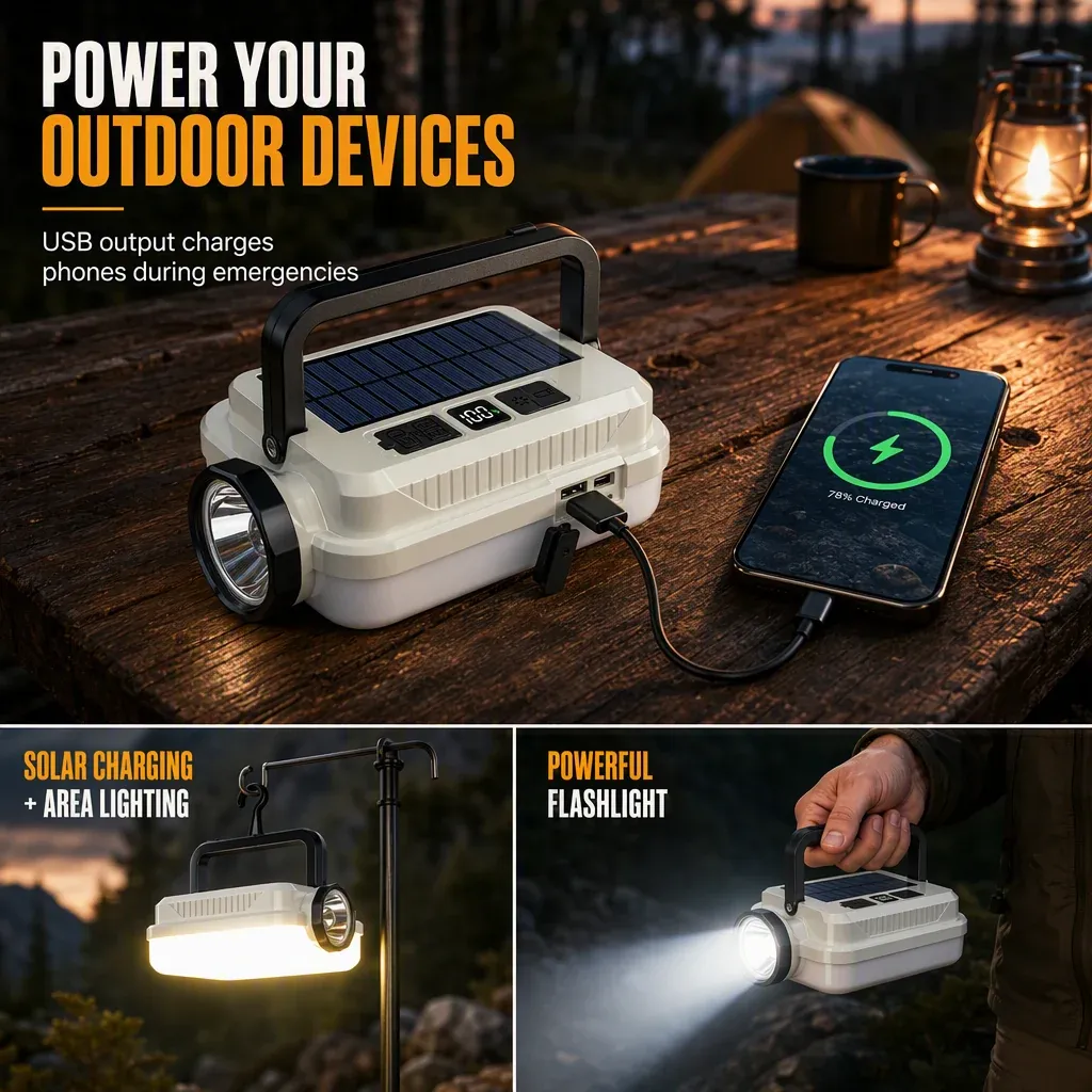 Solar Rechargeable LED Camping Lantern
