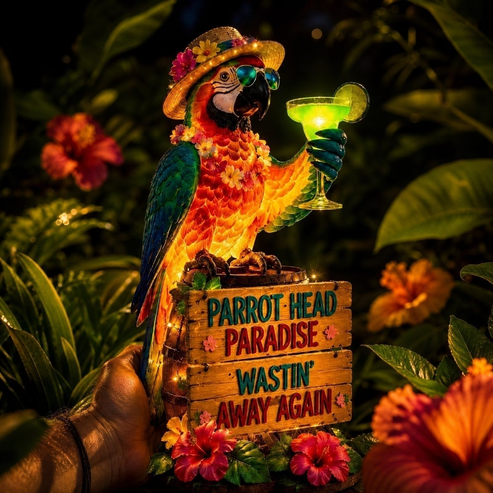 Solar-Powered Waterproof Parrot Paradise Tropical Garden Decorative Light
