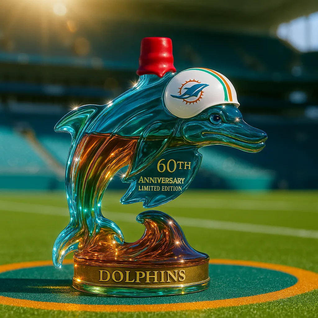 Miami Dolphins 60th Anniversary - Whiskey Bottle