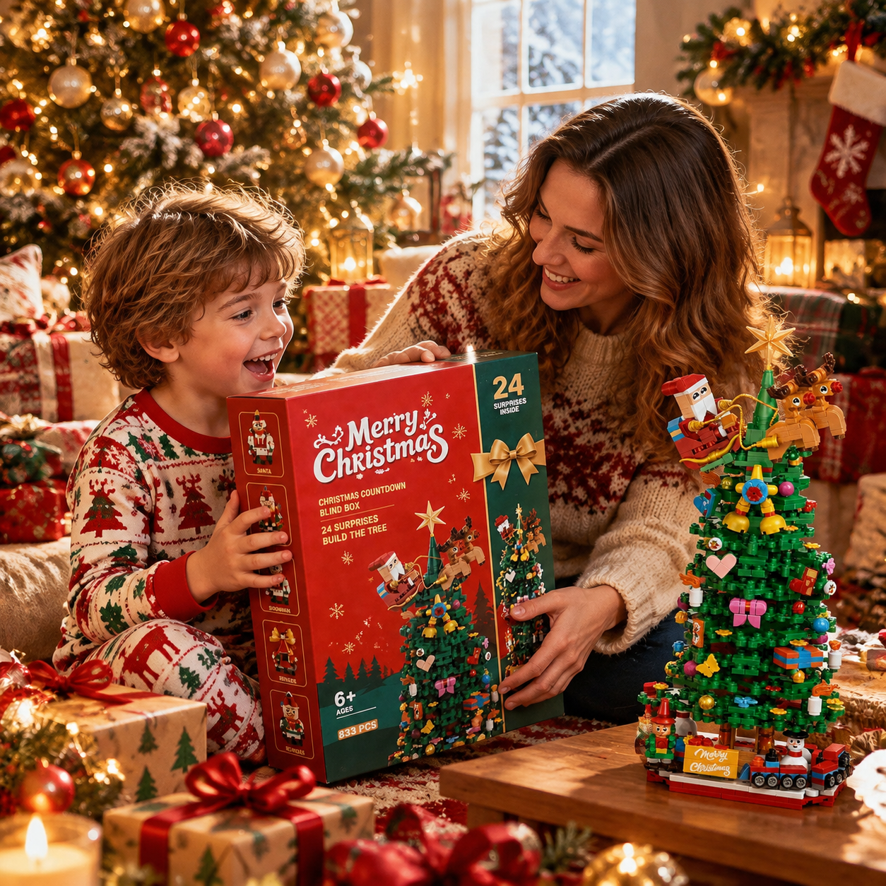 24-Day Christmas Building Block Advent Calendar – Festive Countdown Building Set