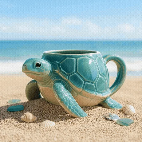 🐢🌊 Sip Serenity with Handmade Sea Turtle Mugs – Art You Can Drink! ☕✨