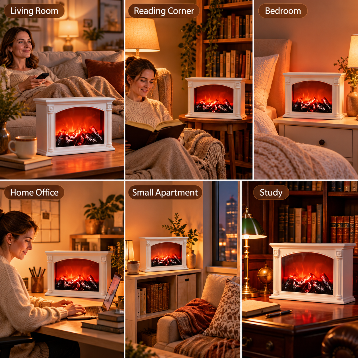 Mini Tabletop Fireplace Heater