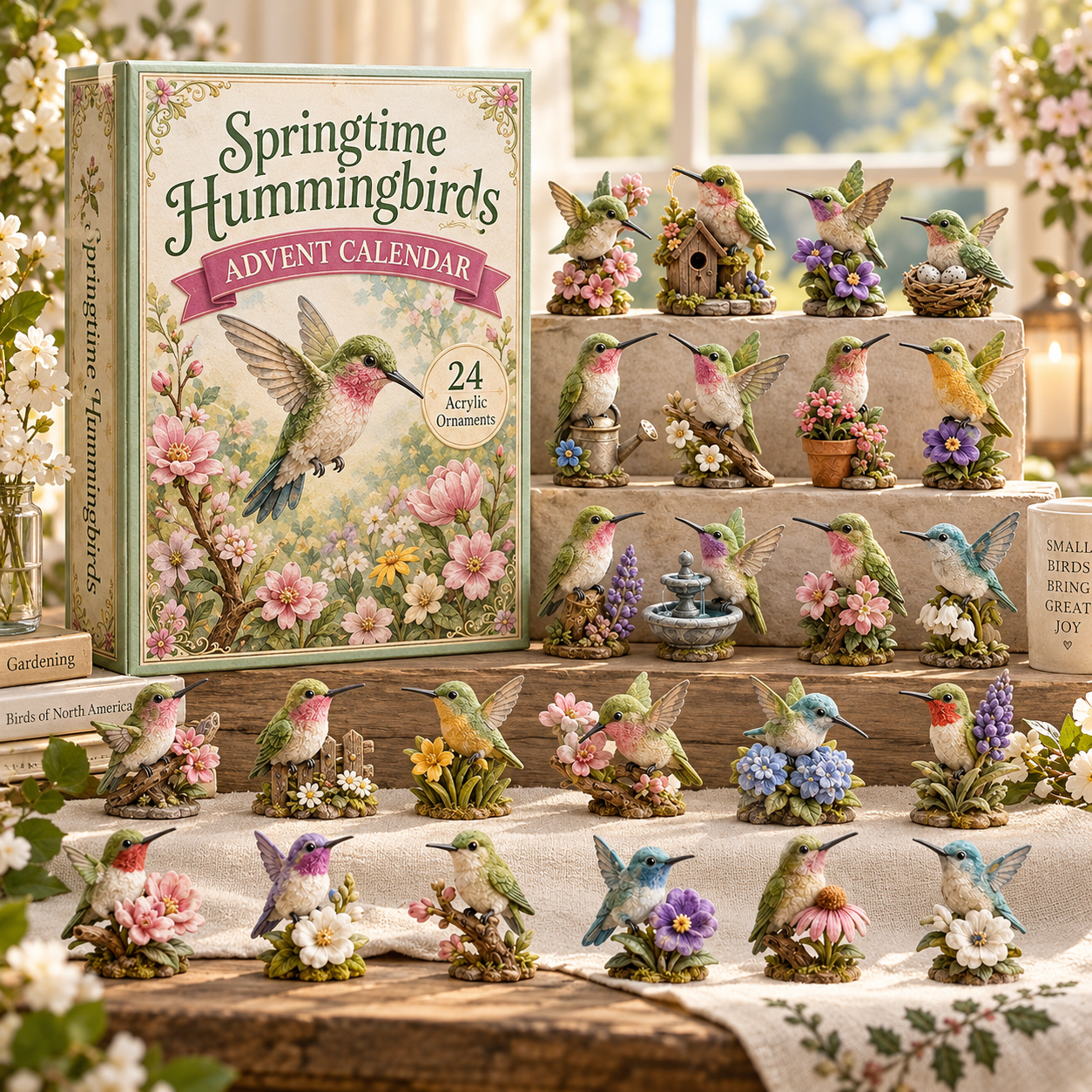 🐦 24-Day Hummingbird Christmas Countdown Wall Calendar