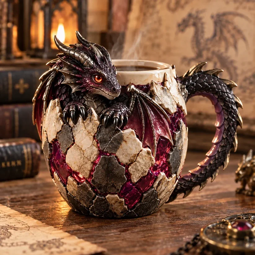 🐉 Dragonbound Realms Sculpted Dragon Mug Collection☕