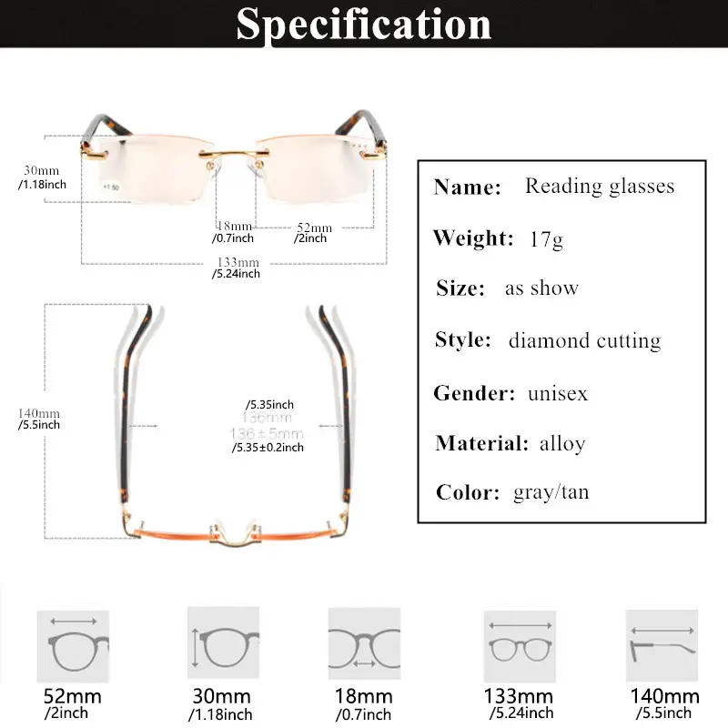 HD Optical Diamond Cut Frontier Anti-blue Reading Glasses