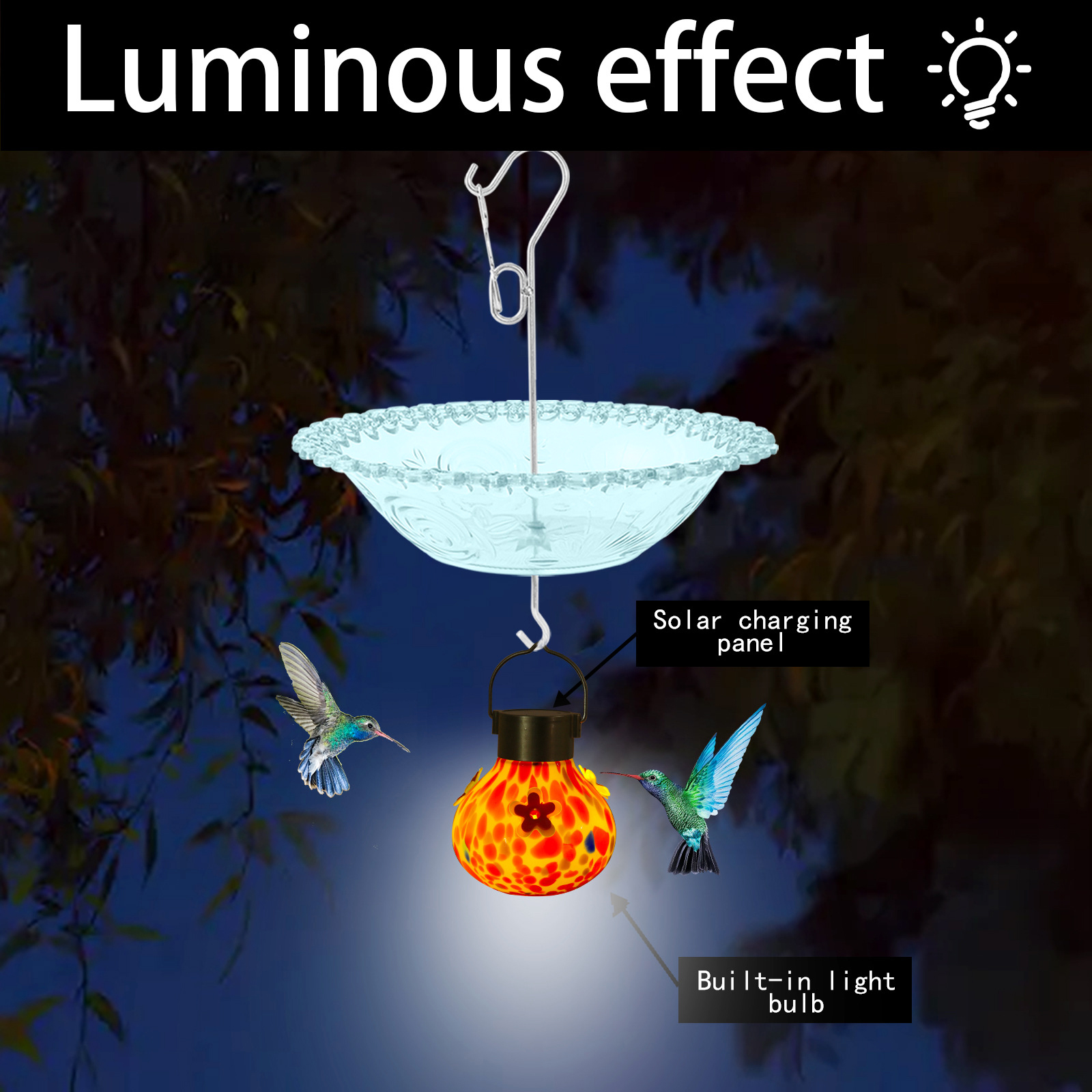 🌞💐 Solar Hummingbird Feeder – Sip, Shelter & Shine with Every Sunset! 🦜✨