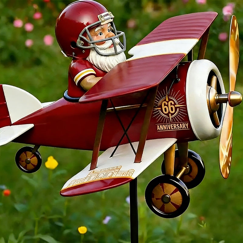 🧝‍♂️✈️ NFL Team Gnome Airplane Wind Spinner Stake – Fan Decor 🏈✨