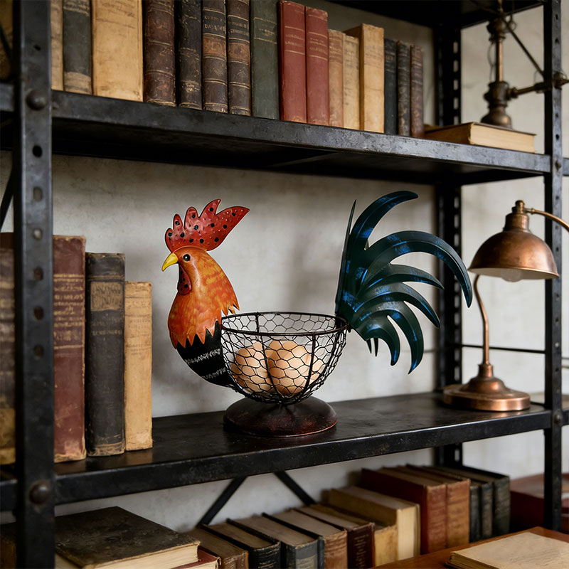🐔 Rustic Rooster Wire Basket – Farmhouse Charm for Every Space ✨