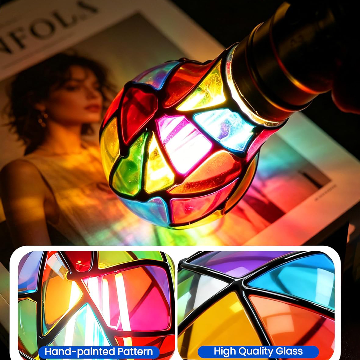 Colorful Mosaic Glass LED Light Bulb
