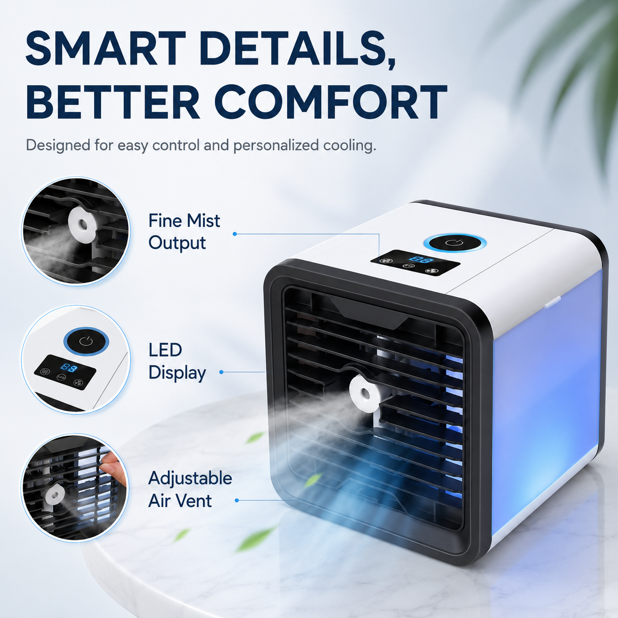 🌬️ Powerful Spray Desktop Air Cooler