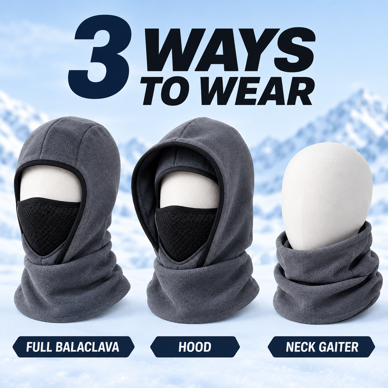 Thermal Fleece Balaclava Windproof Winter Ski Mask