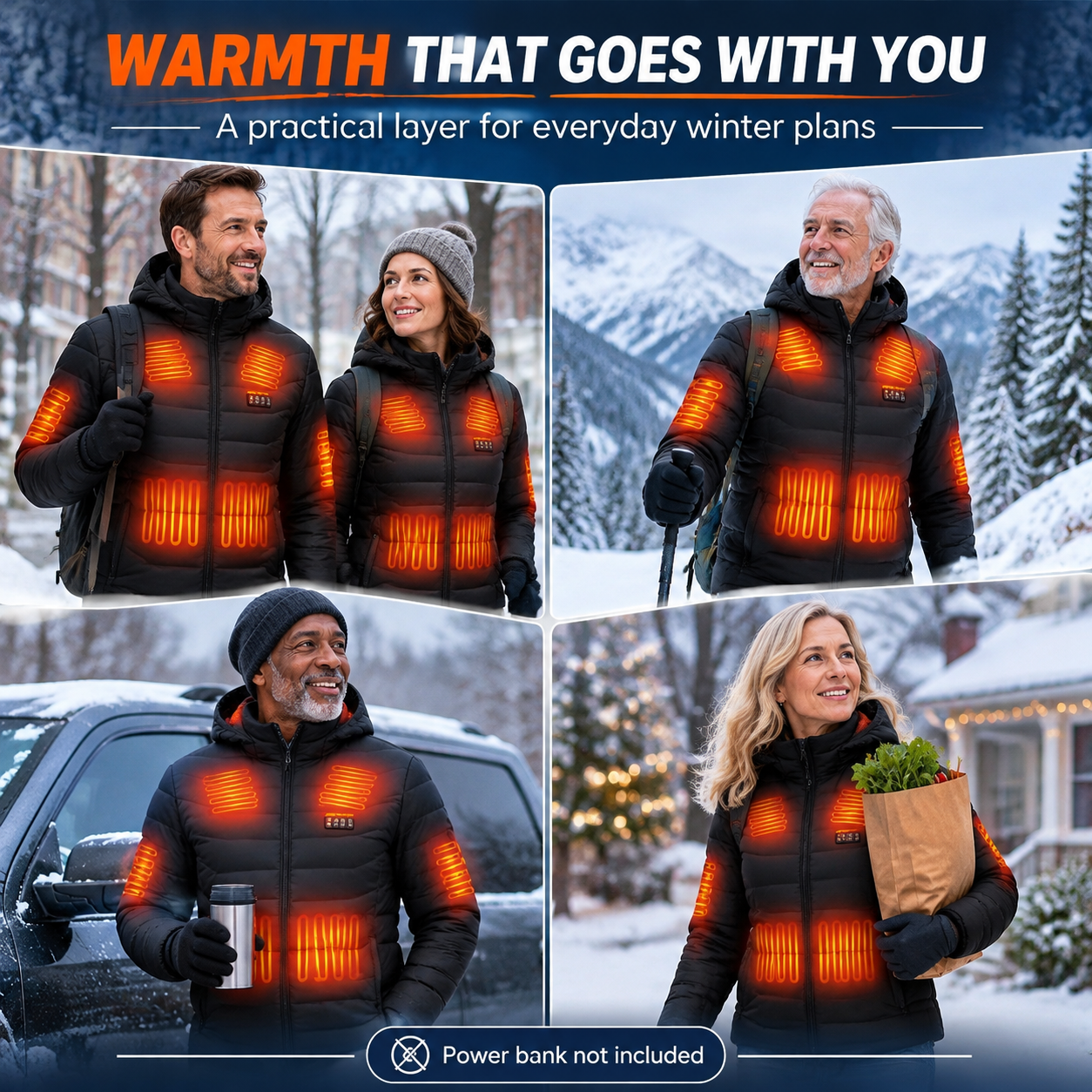15-Zone Heated Jacket for Men & Women – Dual Controls, 3 Heat Levels