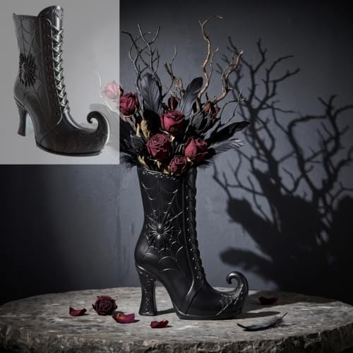 🖤 Gothic Witch Boot Vase