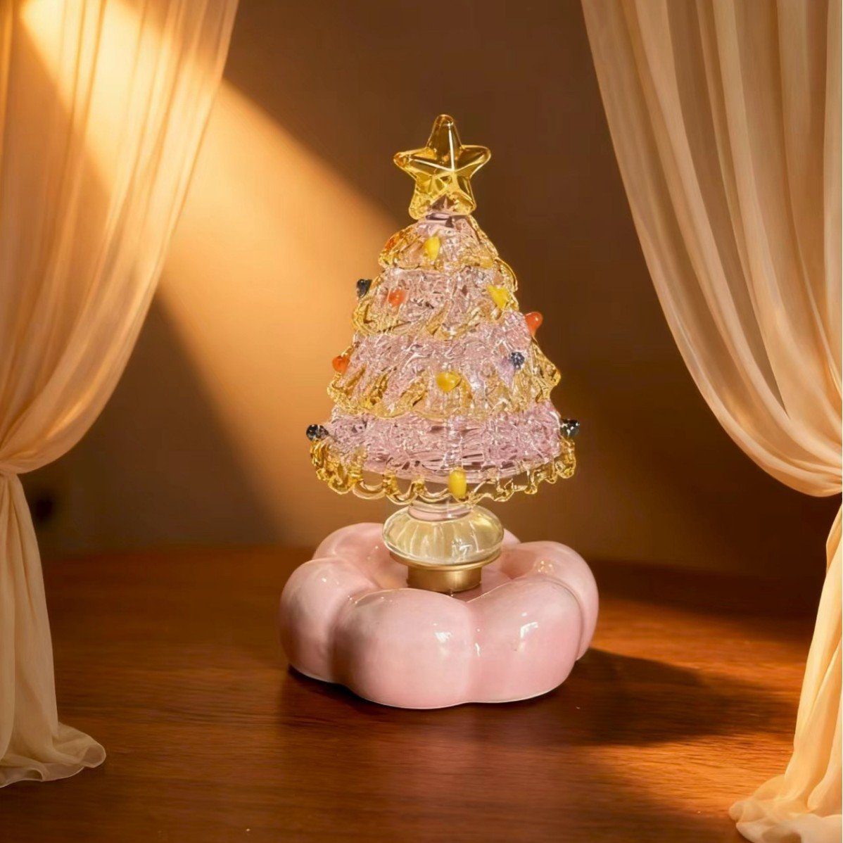 🎅Handmade Glass & Ceramic Rotatable Christmas Tree Ornament 🎄