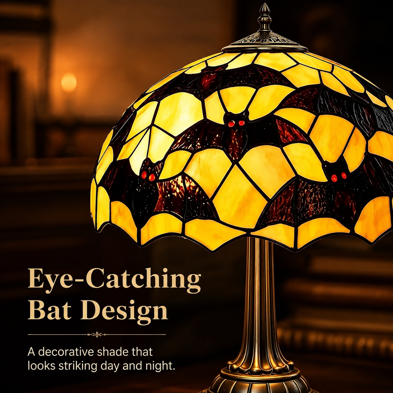Vintage Bat Table Lamp – Warm Decorative Lighting with Gothic Charm