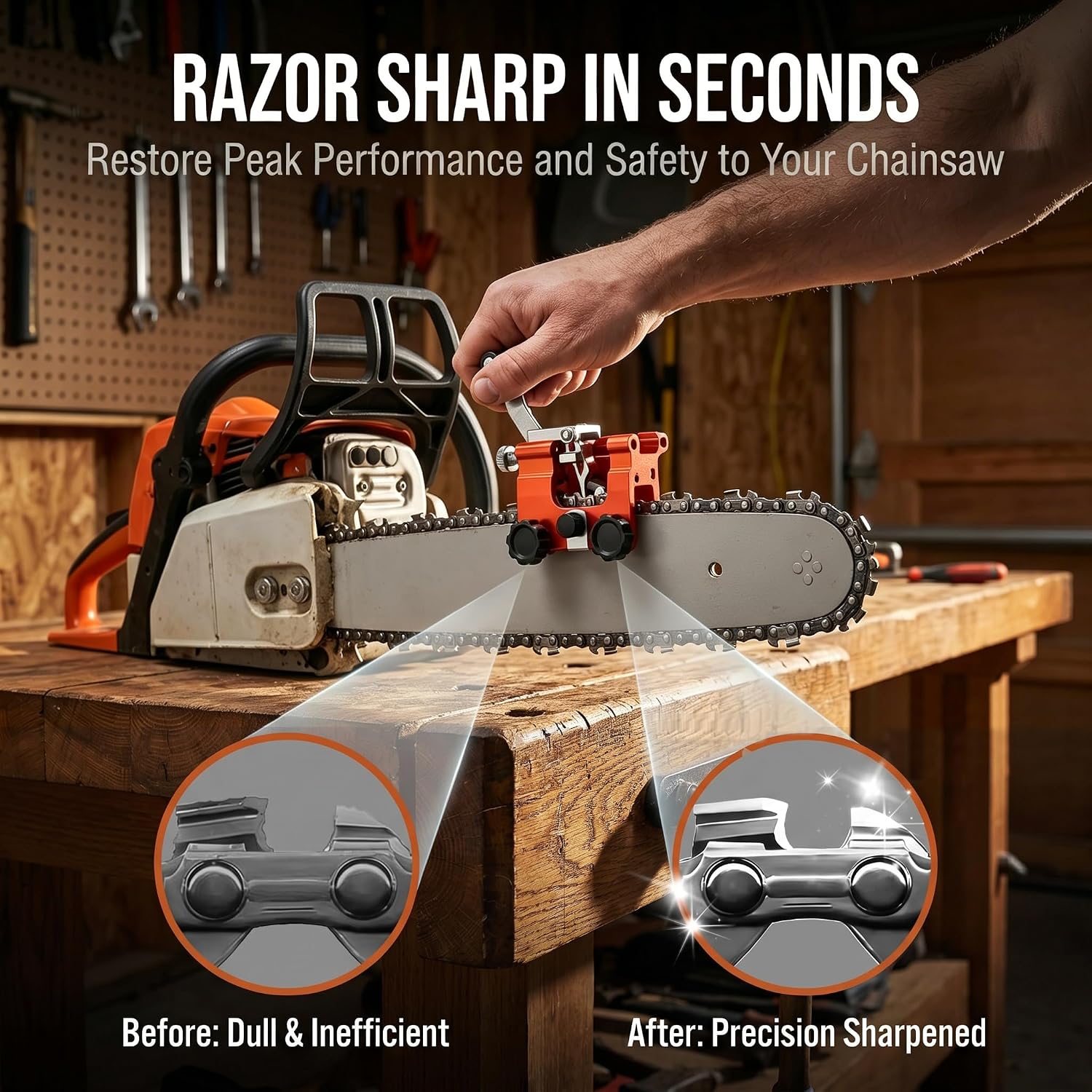 Adjustable Angle Chainsaw Chain Sharpener Kit