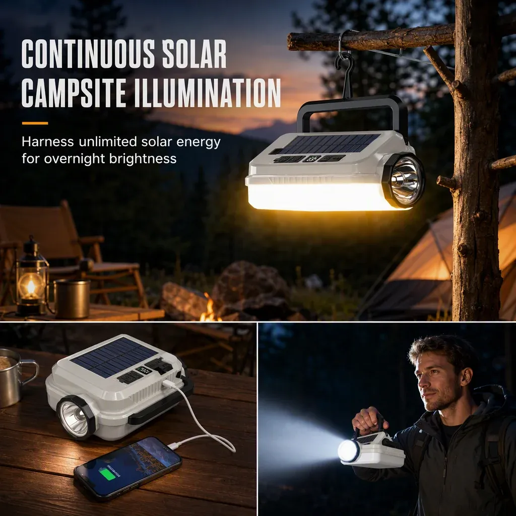 Solar Rechargeable LED Camping Lantern