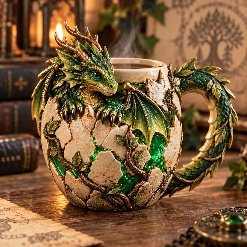 🐉 Dragonbound Realms Sculpted Dragon Mug Collection☕