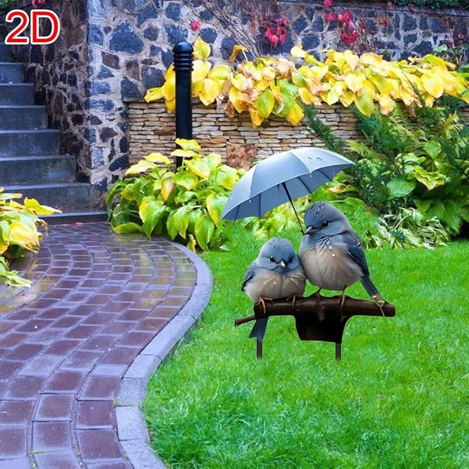 Cute 2D Acrylic Flat Acrylic Bird Garden Stake