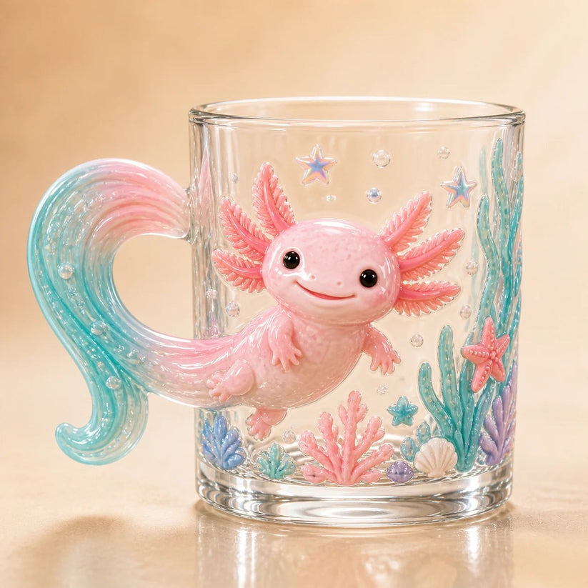🐾 Whimsical 3D Animal Sculpted Glass Mug Collection | 12oz Premium Clear Glass with Raised Animal Figures, Character-Specific Details & Playful Sculptural Accents ✨