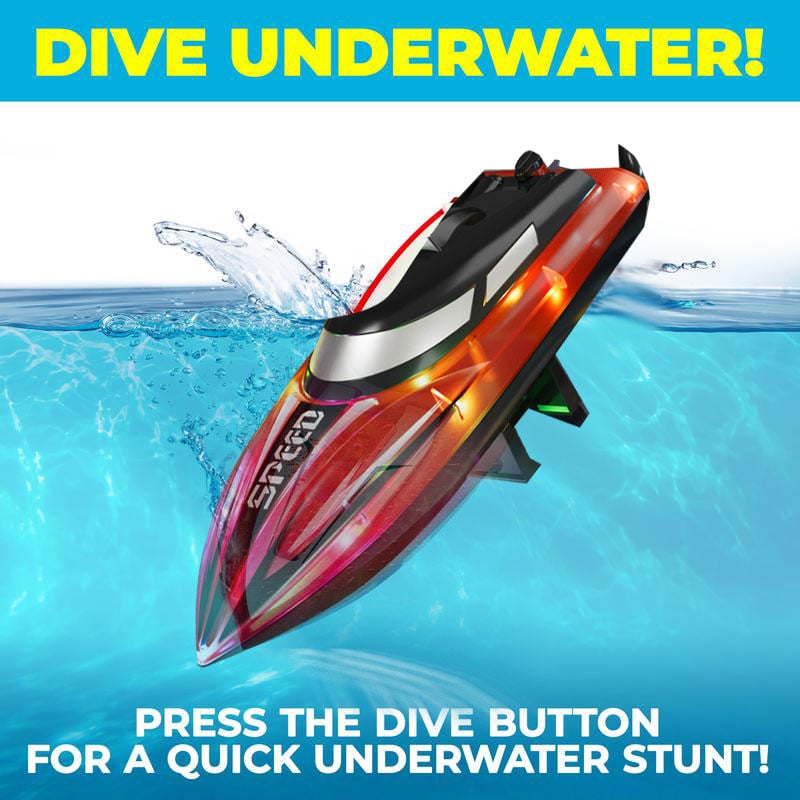 Force1 Velocity Fast RC Speed Boat with Underwater Driving Feature