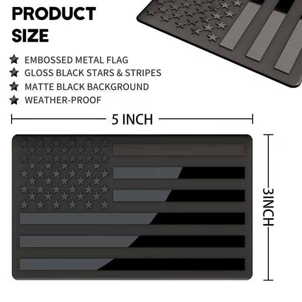 🔥Last Day 49% OFF - 💕3D All-Black American Flag Emblem Decal [BUY 1 GET 1 FREE]💕