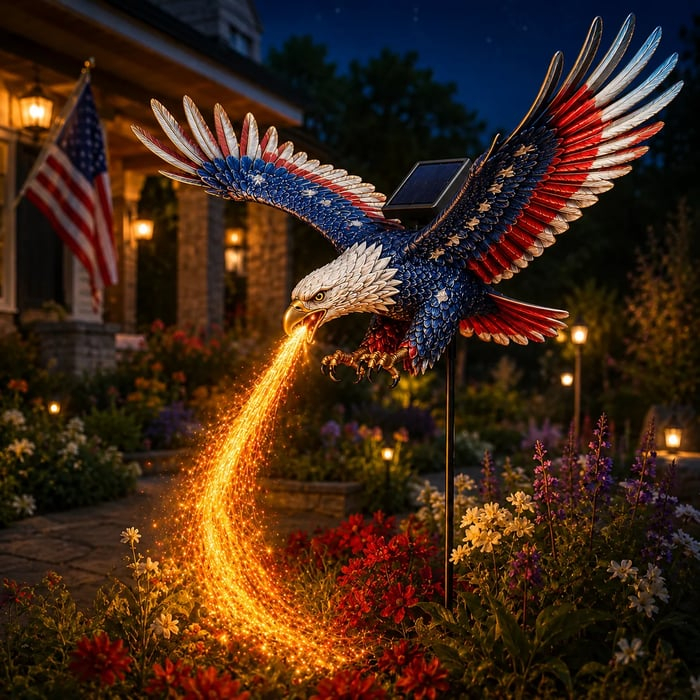🦅 Speciale aanbieding ter ere van het 250-jarig jubileum – Eagle of Freedom Solar tuinlamp