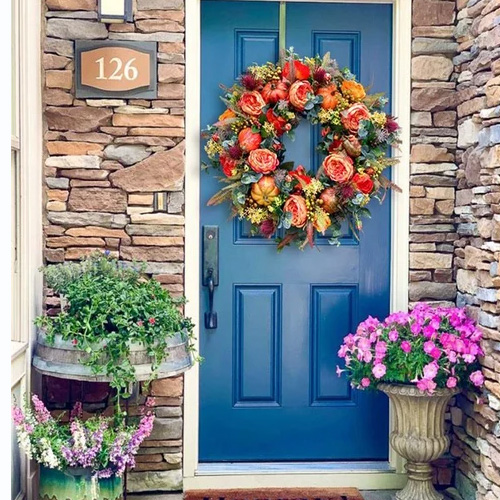 🔥Last Day 49% Off🔥Fall Peony And Pumpkin Wreath - Year Round Wreath