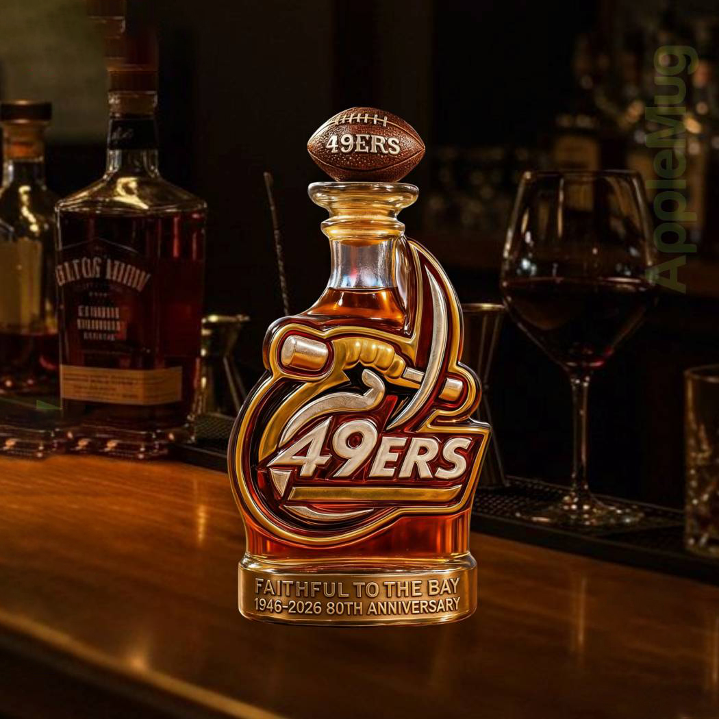 San Francisco 49ers Faithful To The Bay Whiskey Bottle