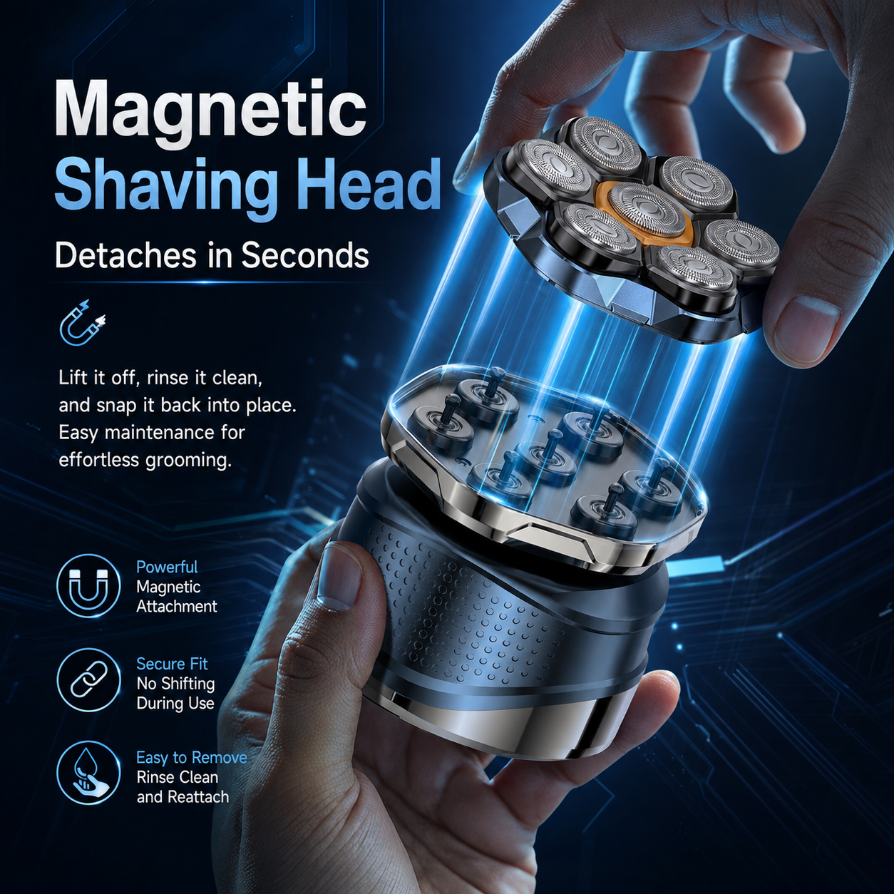 🪒7D Floating Heads Electric Head Shaver