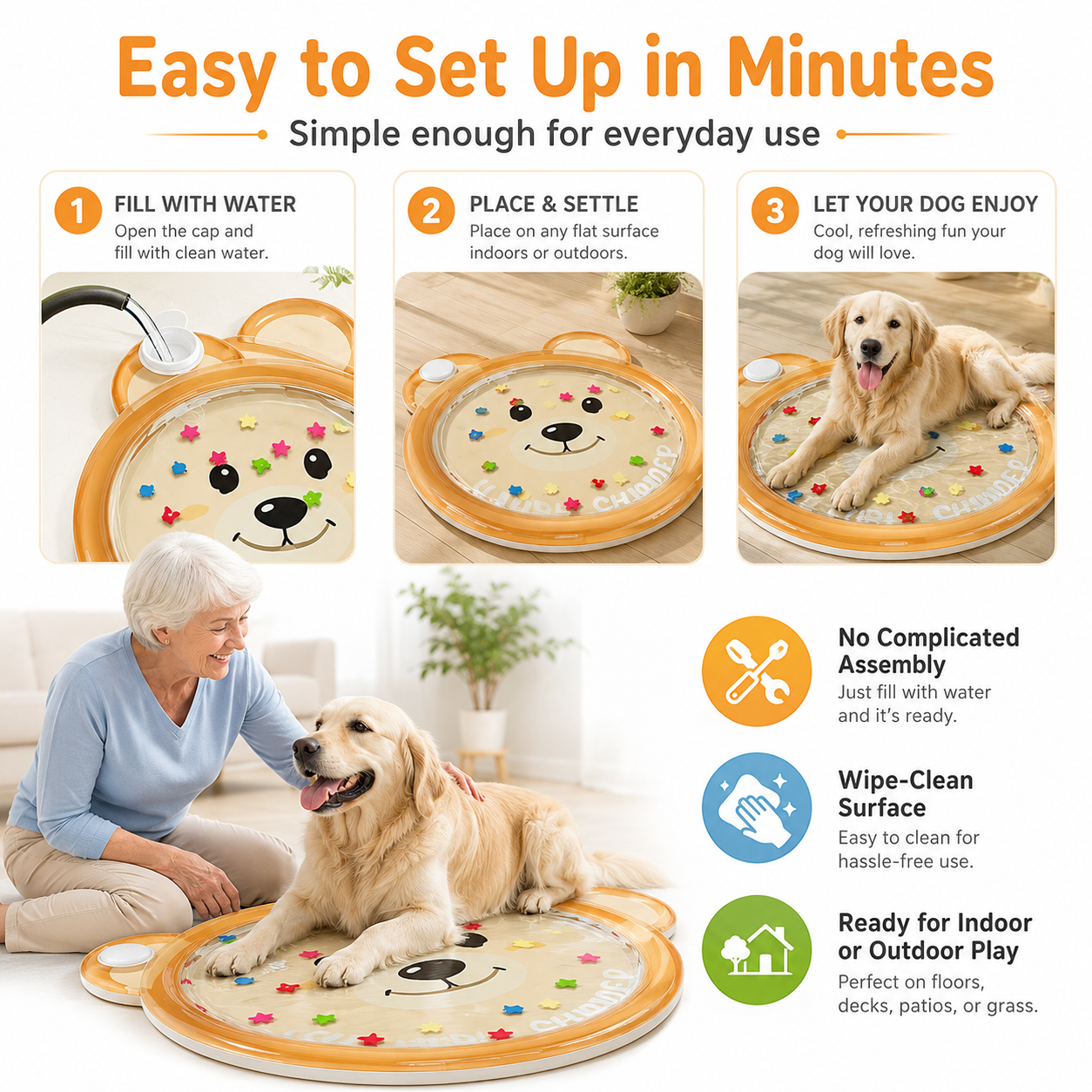 🐾 Non-Slip Cooling Splash Pet Mat – Keeps paws & bowls cool – Ideal for hot days – easy to clean, perfect for food or water spills 💧🐶✨