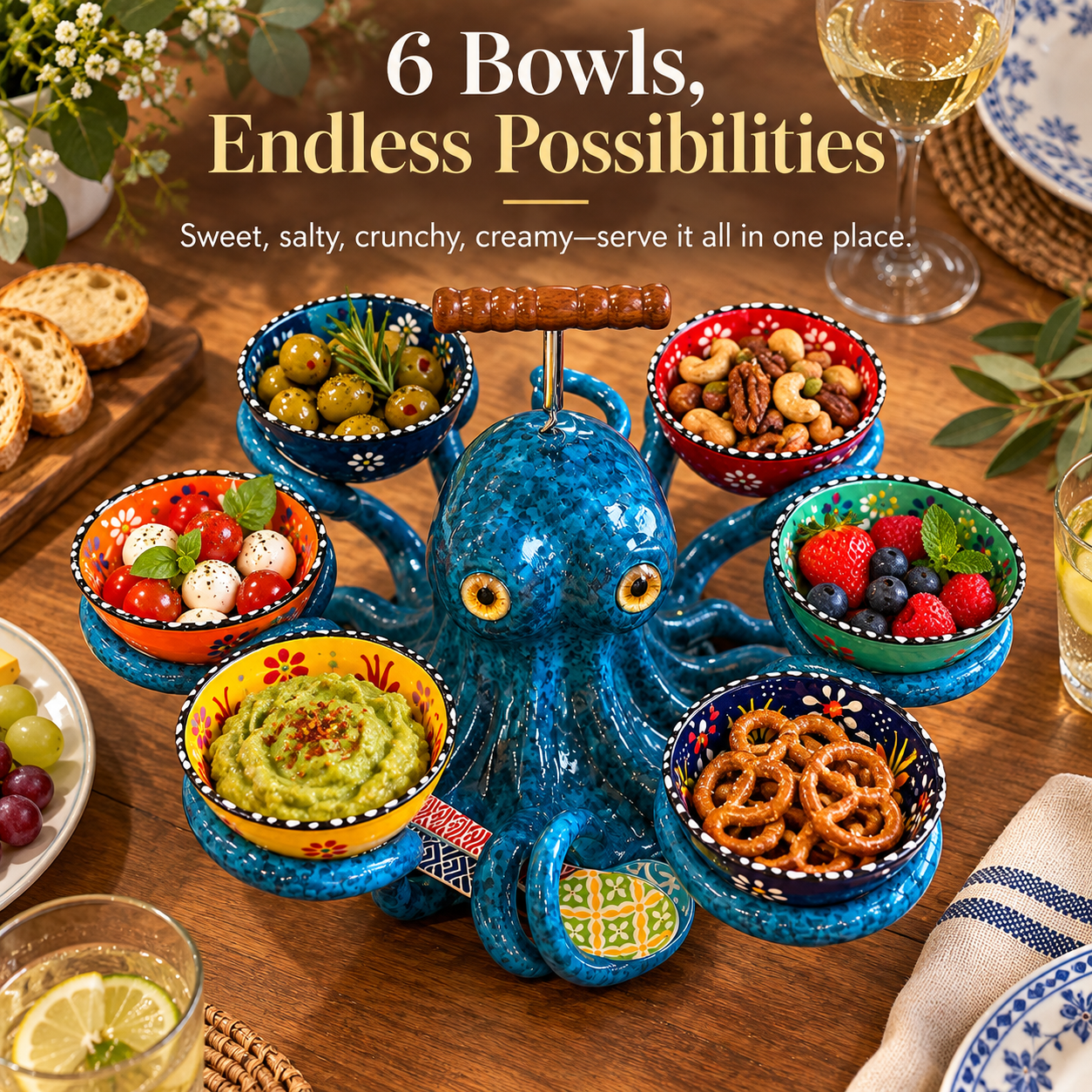 Whimsical Octopus Snack Serving Tray